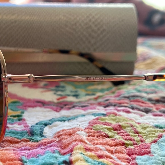 Jimmy Choo Gold Aviator Sunglasses - Picture 6 of 8